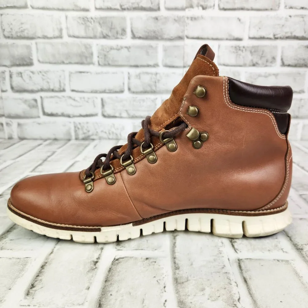 Cole Haan Zerogrand Men Size 11.5 M Brown Leather Classic Hiker Boots C25555